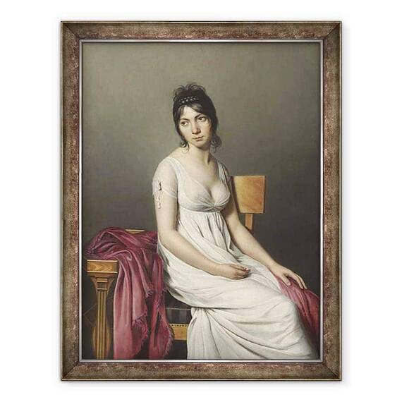 Tablou inramat - Jacques Louis David - Portretul unei tinere in Alb - - Roveli