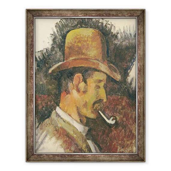 Tablou inramat - Paul Cezanne - Barbat cu teava - - Roveli