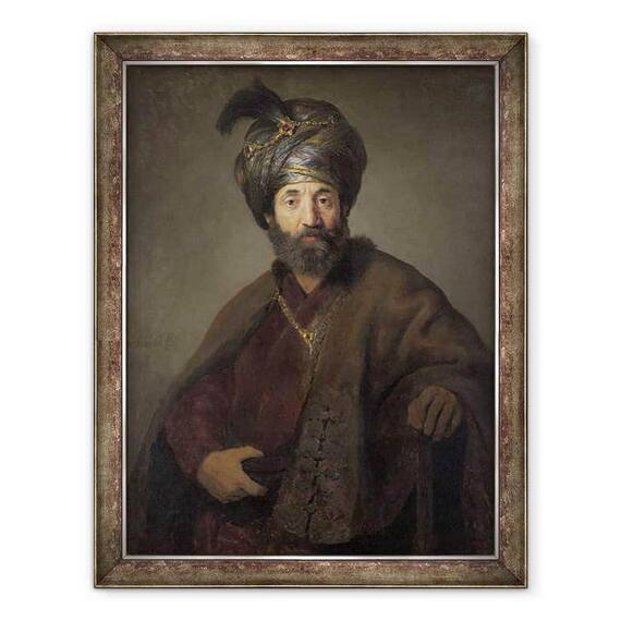 Tablou inramat - Rembrandt Harmensz van Rijn - Barbat in Costum Oriental - - Roveli