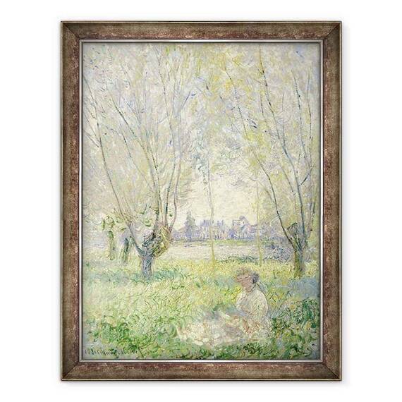 Tablou inramat - Claude Monet - Femeia asezata sub Willows - - Roveli