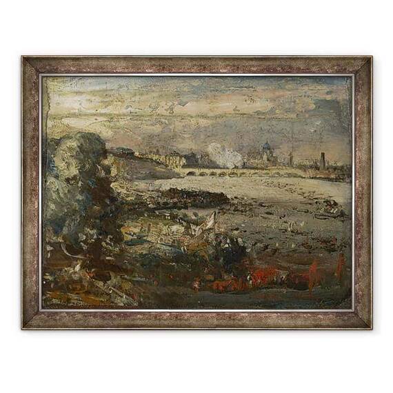 Tablou inramat - John Constable - Schita pentru Deschiderea podului Waterloo vazut de pe scarile Whitehall, 18 iunie 1817 - - Roveli