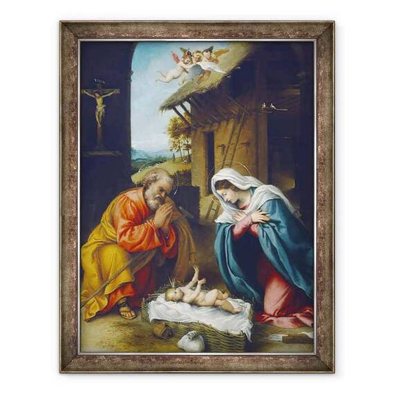 Tablou inramat - Lorenzo Lotto - Nasterea Domnului - - Roveli