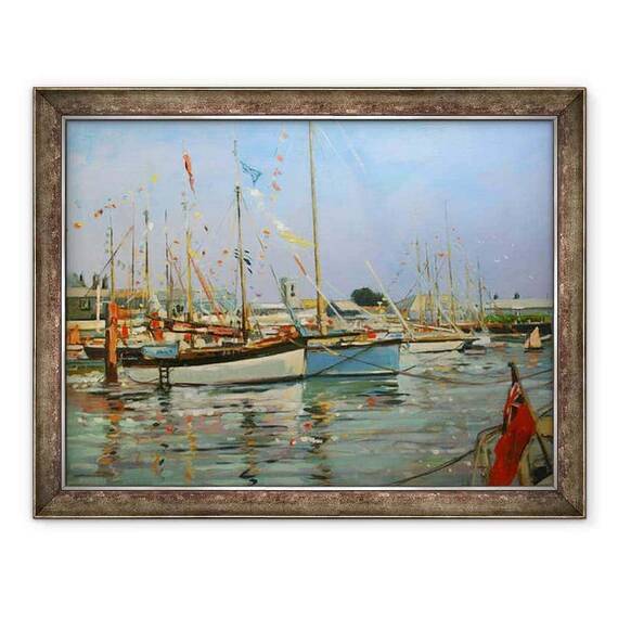 Tablou inramat - Jennifer Wright - Vechi Gaffers, Yarmouth, Insula Wight - - Roveli