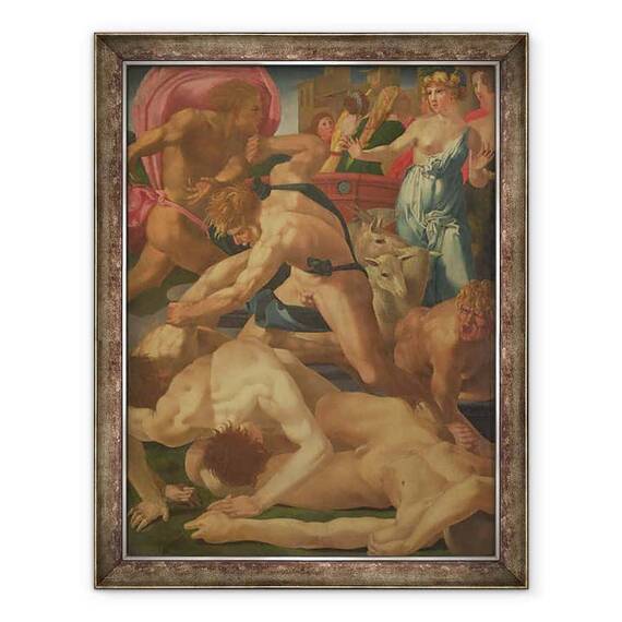 Tablou inramat - Giovanni Battista Rosso Fiorentino - Moise aparand fiicele lui Ietro - - Roveli