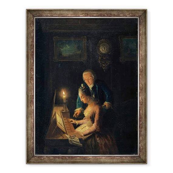 Tablou inramat - Emanuel Handmann - Lectia de muzica - - Roveli