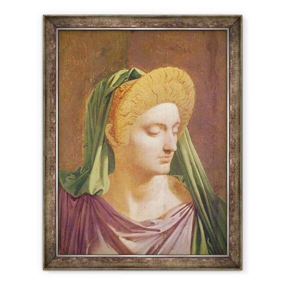 Tablou inramat - Jean Auguste Dominique Ingres - Virgil 70-19 i.Hr. citind Aeniad catre Livia, Octavia si Augustus detaliu al sefului Livia - - Roveli