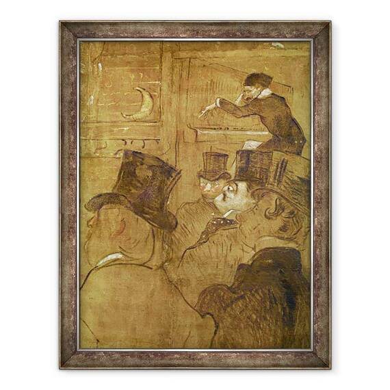 Tablou inramat - Henri de Toulouse-Lautrec - Semne pentru casa Goulue, la Targul Trone din Paris. Dansul maur, La Gouloue Louise Weber la Foire du Tréne detaliu al lui Oscar Wilde - - Roveli