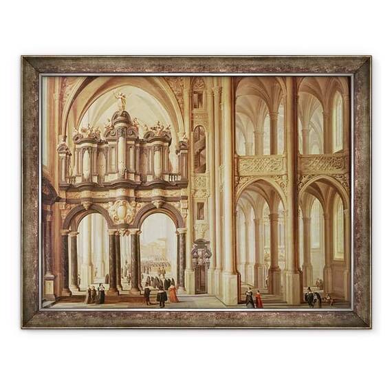Tablou inramat - Dirck van Delen - Interiorul unei biserici - - Roveli