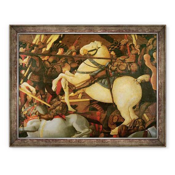 Tablou inramat - Paolo Uccello - Batalia de la San Romano, detaliu de Bernardino della Ciarda unseated de Niccolo da Tolentino, c.1456 - - Roveli