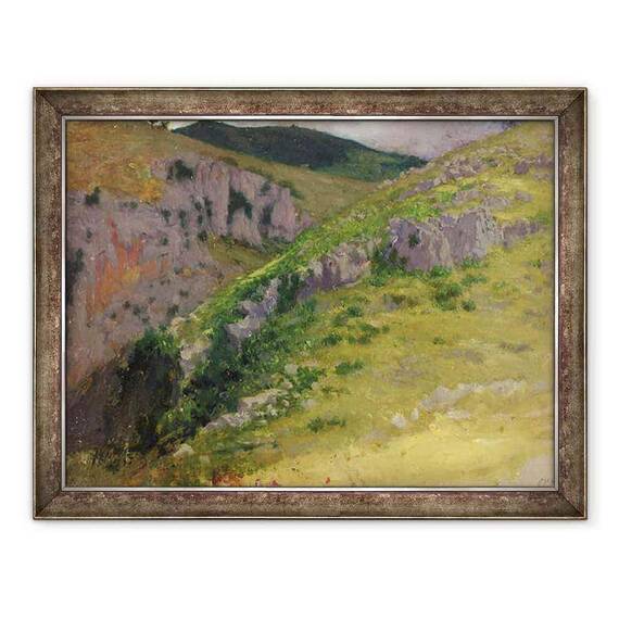 Tablou inramat - Antoine Auguste Ernest Herbert - Studiul unui munte - - Roveli