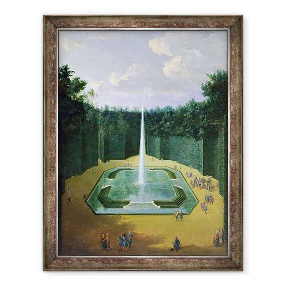 Tablou inramat - Pierre-Denis Martin - Vedere la Obeliscul Fantanii din Gradinile Versailles - - Roveli