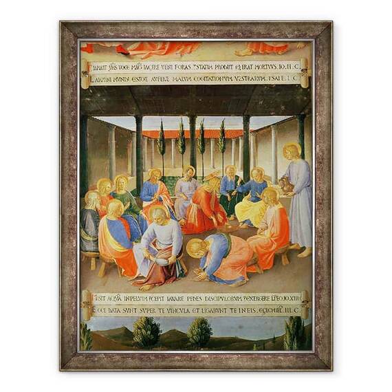 Tablou inramat - Fra Angelico - Spalarea picioarelor, detaliu din panoul trei al Trezoreriei de Argint din Santissima Annunziata - - Roveli
