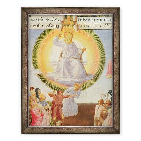 Tablou inramat - Fra Angelico - Scene din viata lui Hristos, al treilea panou care prezinta Judecata de Apoi detaliu al lui Hristos - - Roveli