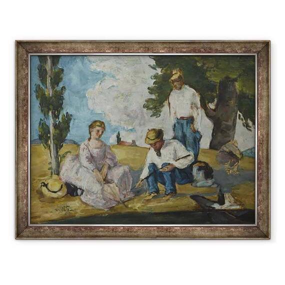Tablou inramat - Paul Cezanne - Picnic pe malul raului - - Roveli