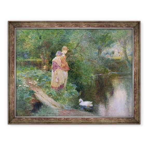 Tablou inramat - Thomas Mackay - Tinerii pescari - - Roveli