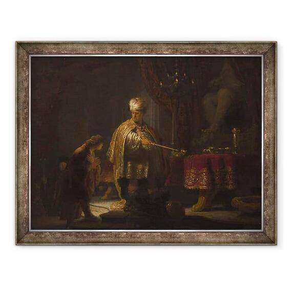 Tablou inramat - Rembrandt Harmensz van Rijn - Daniel si Cirus inaintea Idolului Bel - - Roveli