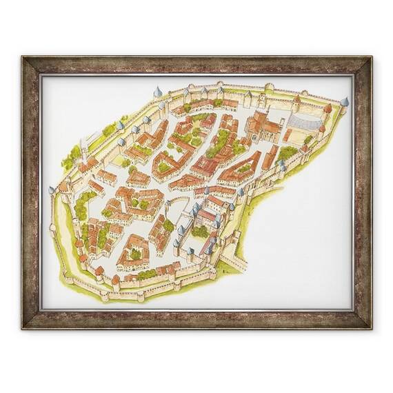 Tablou inramat - Fernando Aznar Cenamor - Carcassonne - - Roveli