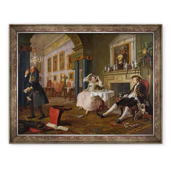 Tablou inramat - William Hogarth - Casatoria a la Mod, II - Tete a Tete - - Roveli