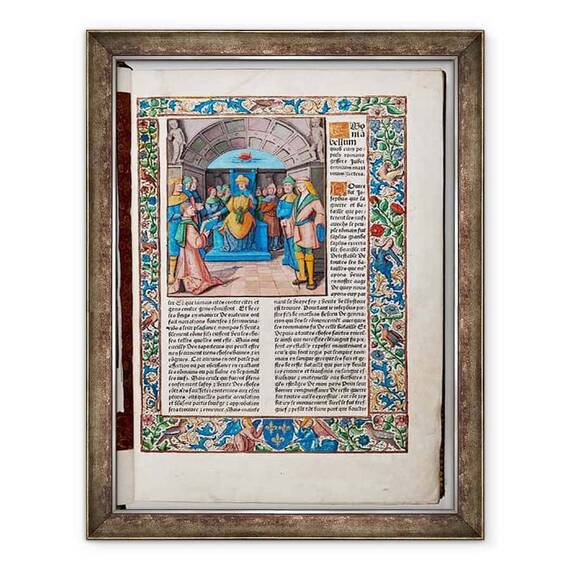 Tablou inramat - Scoala franceza - Josephus isi prezinta cartea imparatului Vespasian - - Roveli
