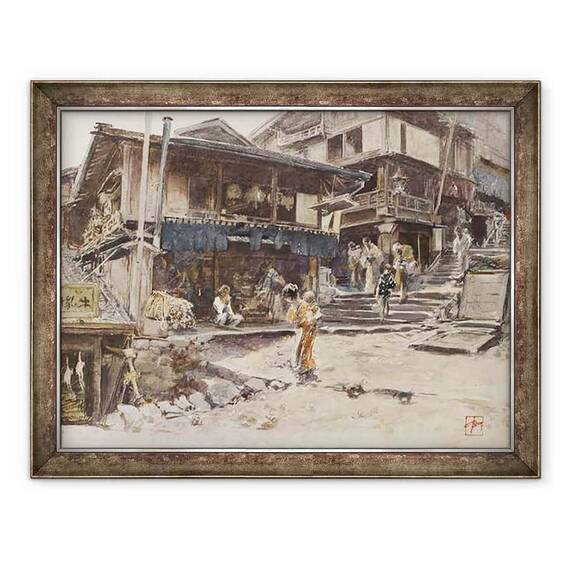 Tablou inramat - Robert Frederick Blum - O strada in Ikao, Japonia I - - Roveli