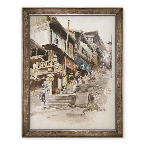 Tablou inramat - Robert Frederick Blum - A Street in Ikao, Japonia II - - Roveli