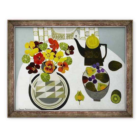 Tablou inramat - Vanessa Bowman - Nasturtiums in Ulcior Geometric - - Roveli