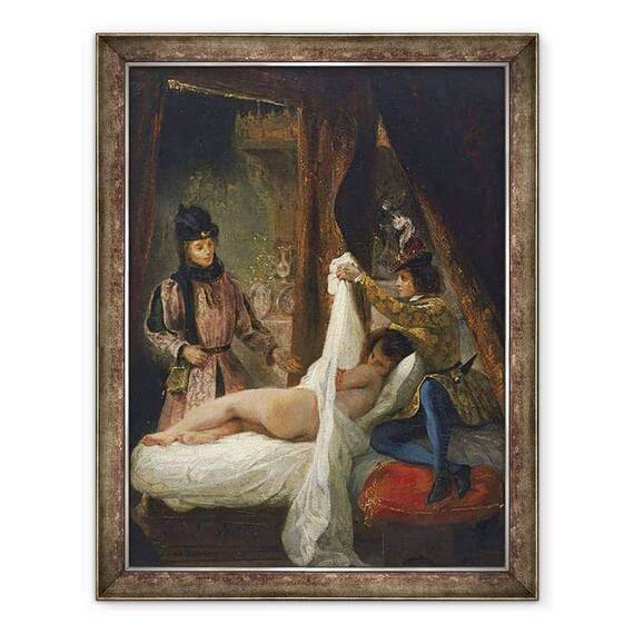 Tablou inramat - Ferdinand Victor Eugene Delacroix - Louis dOrleans isi arata stapana - - Roveli