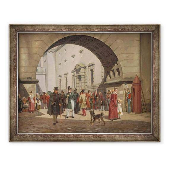 Tablou inramat - Martinus Rorbye - inchisoarea Copenhaga - - Roveli