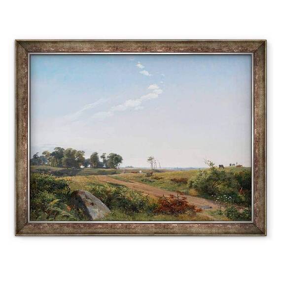 Tablou inramat - Johan Thomas Lundbye - Peisaj Zeelanda. Open Country in North Ze - - Roveli