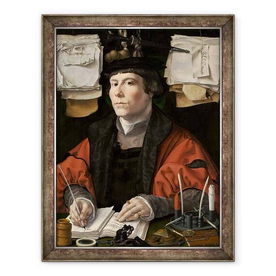 Tablou inramat - Jan Gossaert - Portretul unui comerciant - - Roveli