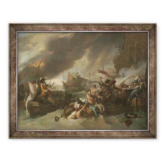 Tablou inramat - Benjamin West - Batalia de la La Hogue - - Roveli