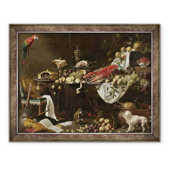 Tablou inramat - Adriaen van Utrecht - Banchet Natura moarta - - Roveli