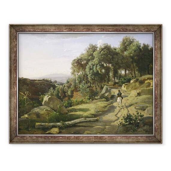 Tablou inramat - Jean Baptiste Camille Corot - Vedere langa Volterra - - Roveli