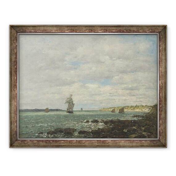 Tablou inramat - Eugene Louis Boudin - Coasta Bretaniei - - Roveli