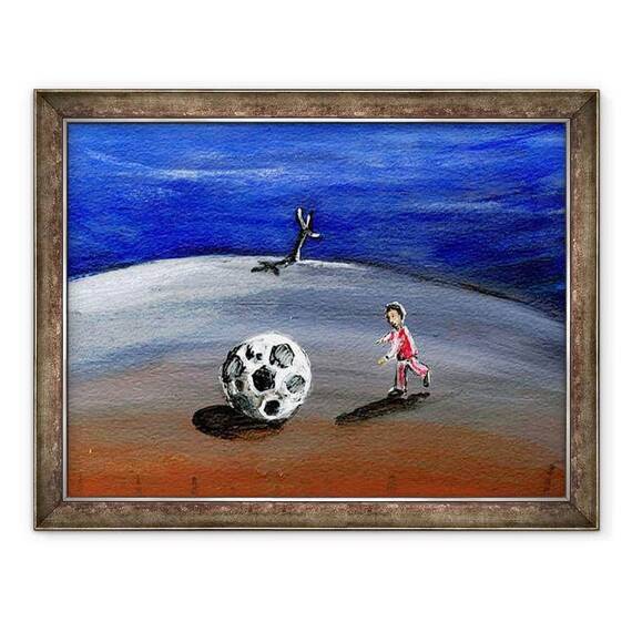 Tablou inramat - Gigi Sudbury - Am gasit un mare fotbal, 2005 - - Roveli