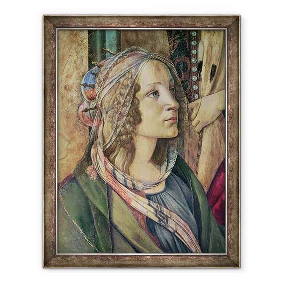 Tablou inramat - Sandro Botticelli - Detaliu de Sfanta Ecaterina din Altarul San Barnaba - - Roveli