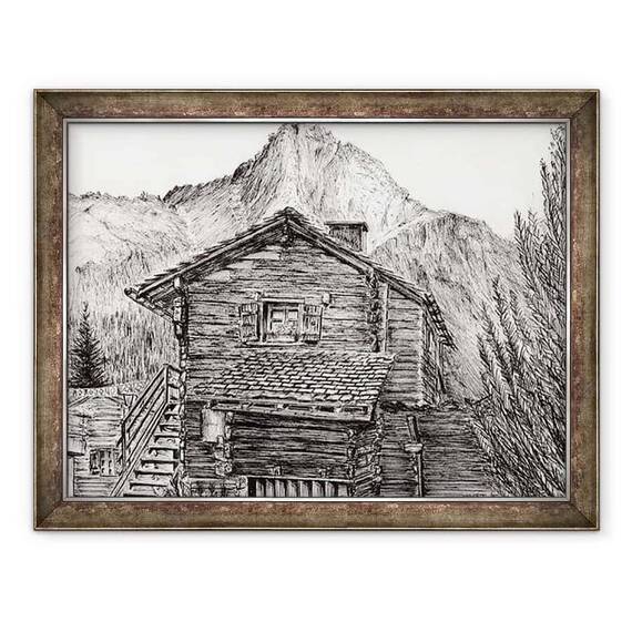 Tablou inramat - Vincent Alexander Booth - Vedere din B&B Zinal Elvetia, 2011 - - Roveli