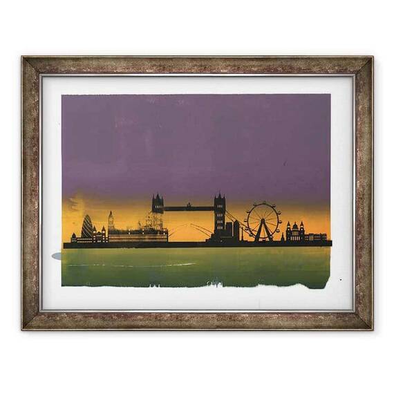 Tablou inramat - Francois Domain - Sunset pe Londra - - Roveli