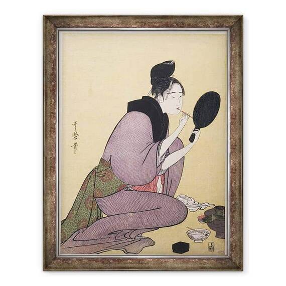 Tablou inramat - Kitagawa Utamaro - Kuchi-beni - - Roveli