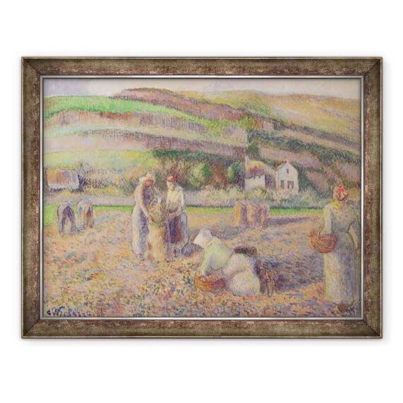 Tablou inramat - Camille Pissarro - Recolta cartofului - - Roveli
