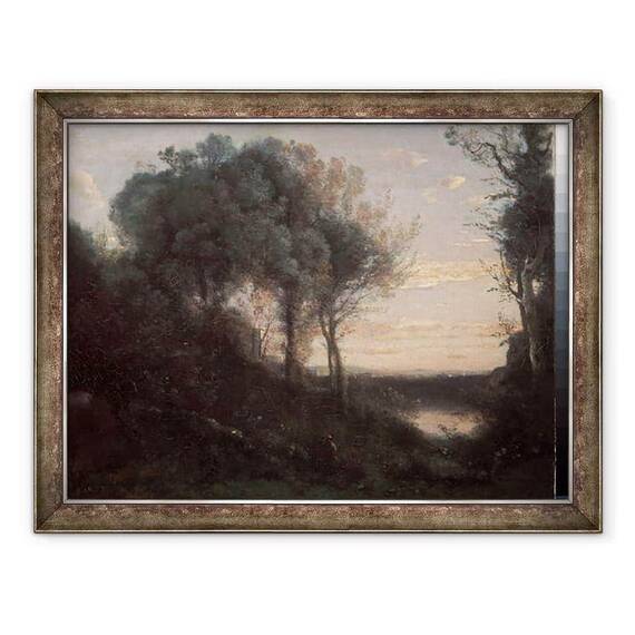 Tablou inramat - Jean Baptiste Camille Corot - Seara - - Roveli