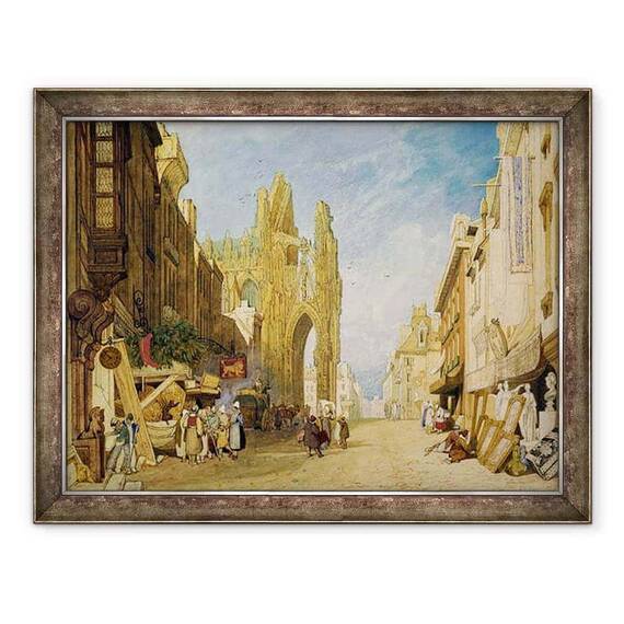 Tablou inramat - John Sell Cotman - Scene de strada din Alencon I, Normandia - - Roveli