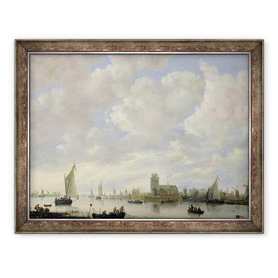 Tablou inramat - Jeronimus van Diest - Vedere de Merwede la Dordrecht - - Roveli