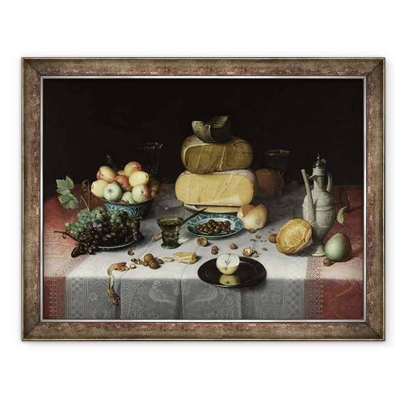 Tablou inramat - Floris Claesz. van Dyck - Natura moarta cu branza - - Roveli