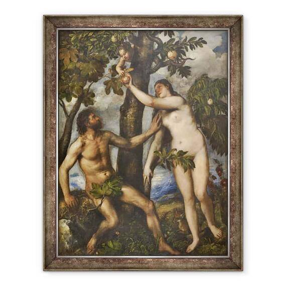 Tablou inramat - Titian - Adam si Eva - - Roveli
