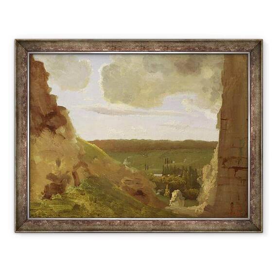 Tablou inramat - Jean Baptiste Camille Corot - Ruinele medievale - - Roveli