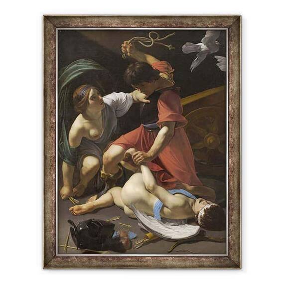 Tablou inramat - Bartolomeo Manfredi - Cupidon pedepsit - - Roveli