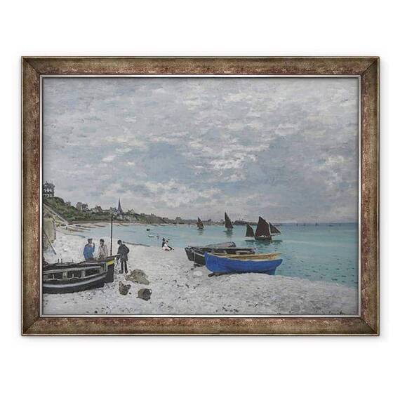 Tablou inramat - Claude Monet - Plaja de la Sainte-Adresse - - Roveli