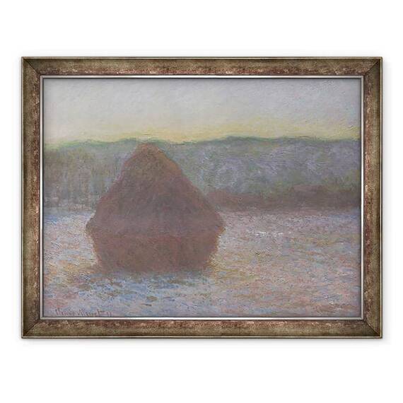 Tablou inramat - Claude Monet - Stiva de grau dezghet, apus de soare - - Roveli