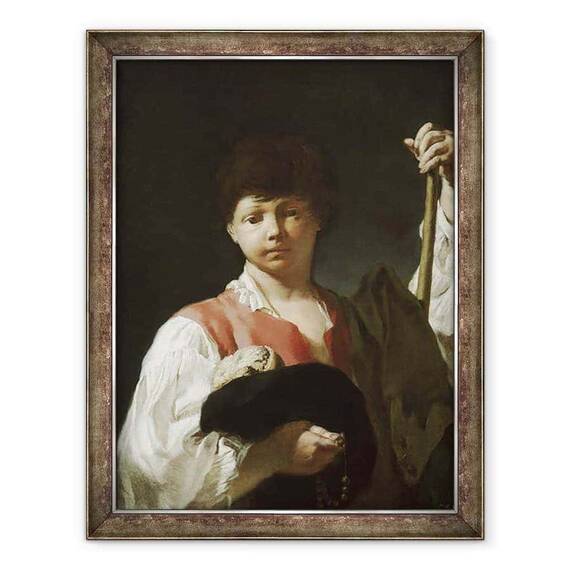 Tablou inramat - Giovanni Battista Piazzetta - Baiatul cersetor, sau tanarul pelerin - - Roveli